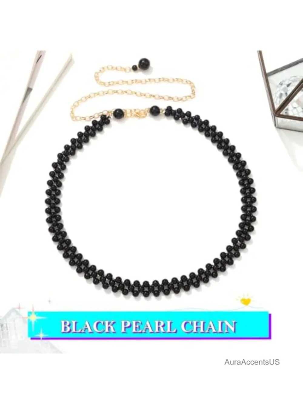 Stretchy Pearl Belt Body Chain Waist Accessory for Women